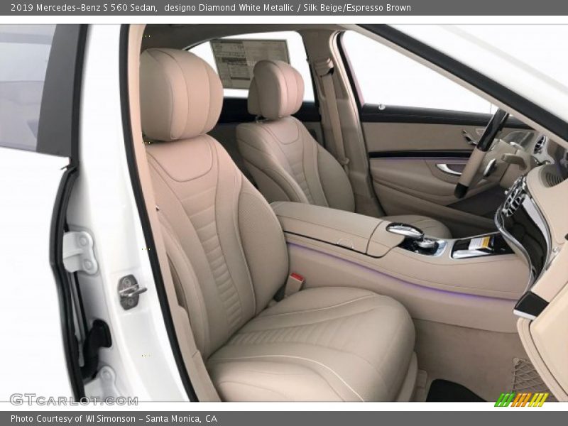 designo Diamond White Metallic / Silk Beige/Espresso Brown 2019 Mercedes-Benz S 560 Sedan
