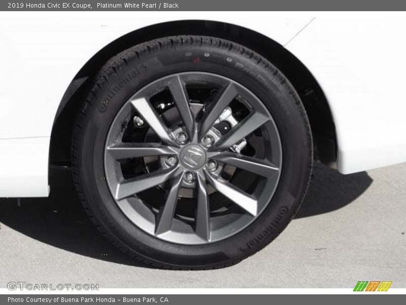 Platinum White Pearl / Black 2019 Honda Civic EX Coupe