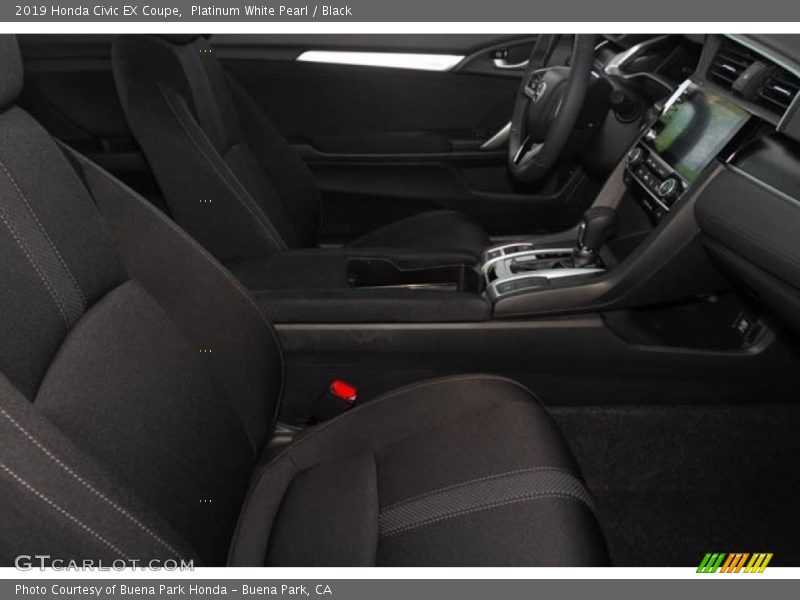 Platinum White Pearl / Black 2019 Honda Civic EX Coupe