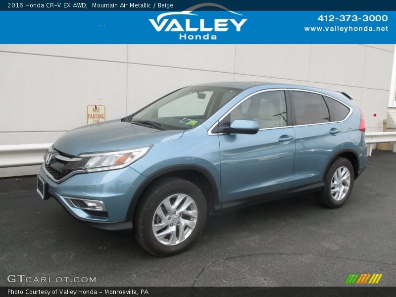 Mountain Air Metallic / Beige 2016 Honda CR-V EX AWD