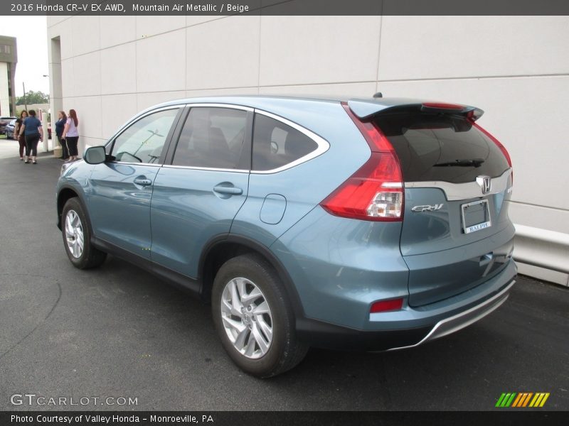 Mountain Air Metallic / Beige 2016 Honda CR-V EX AWD