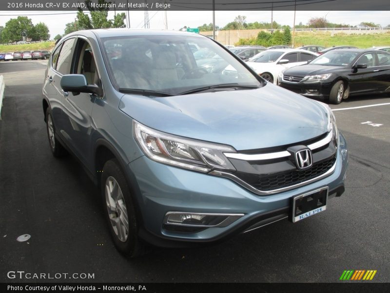 Mountain Air Metallic / Beige 2016 Honda CR-V EX AWD