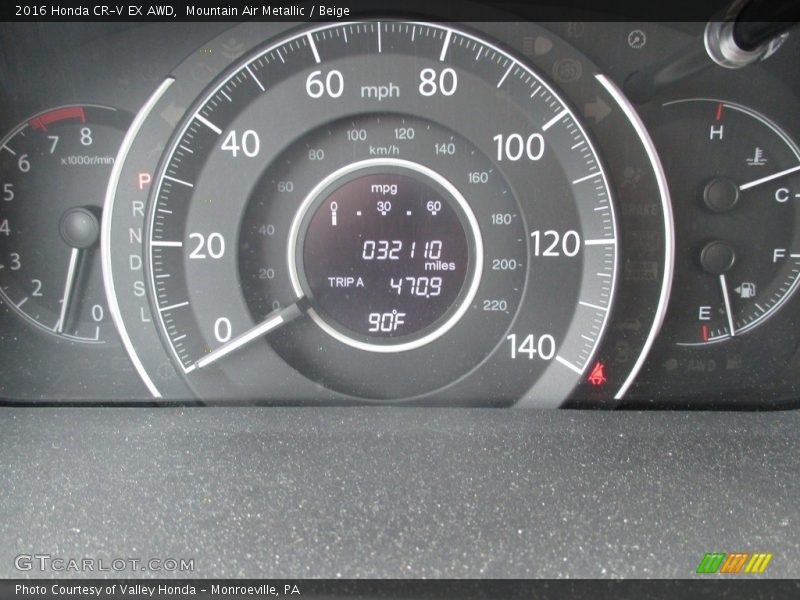 Mountain Air Metallic / Beige 2016 Honda CR-V EX AWD