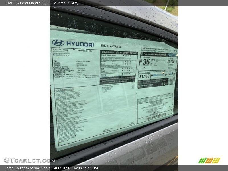 Fluid Metal / Gray 2020 Hyundai Elantra SE