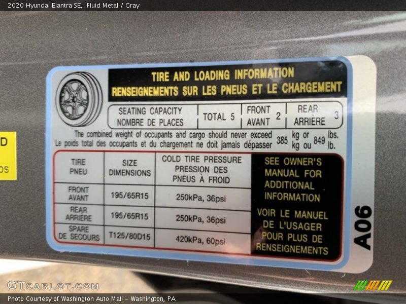 Fluid Metal / Gray 2020 Hyundai Elantra SE