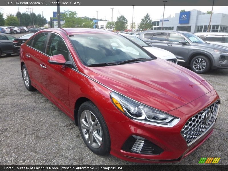 Scarlet Red / Gray 2019 Hyundai Sonata SEL