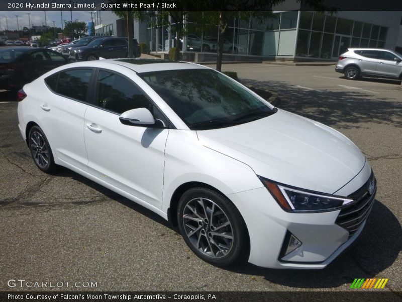 Quartz White Pearl / Black 2020 Hyundai Elantra Limited