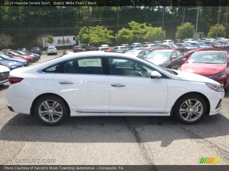 Quartz White Pearl / Black 2019 Hyundai Sonata Sport