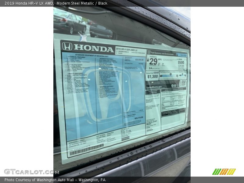 Modern Steel Metallic / Black 2019 Honda HR-V LX AWD