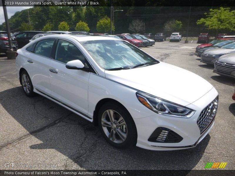 Quartz White Pearl / Black 2019 Hyundai Sonata Sport