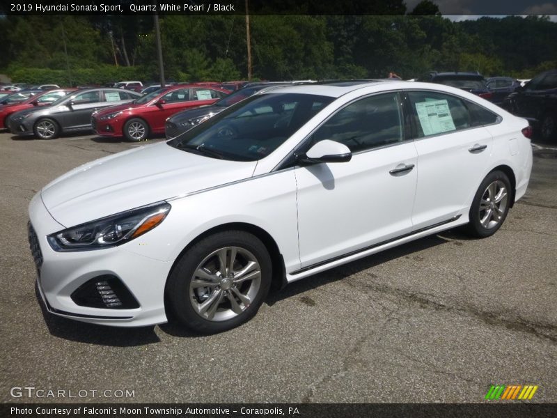 Quartz White Pearl / Black 2019 Hyundai Sonata Sport