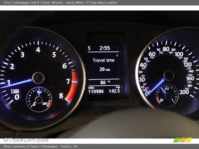 Candy White / R Titan Black Leather 2012 Volkswagen Golf R 4 Door 4Motion