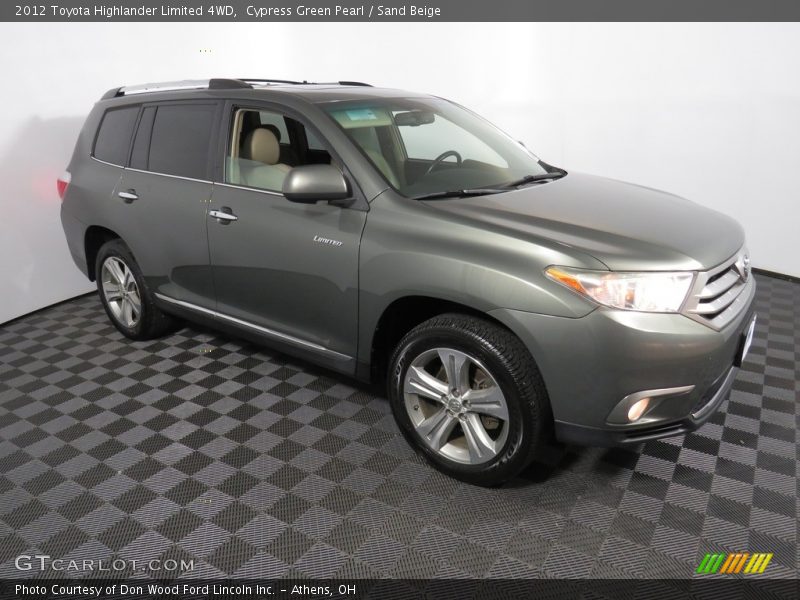 Cypress Green Pearl / Sand Beige 2012 Toyota Highlander Limited 4WD