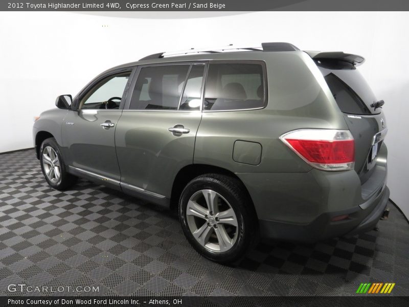 Cypress Green Pearl / Sand Beige 2012 Toyota Highlander Limited 4WD