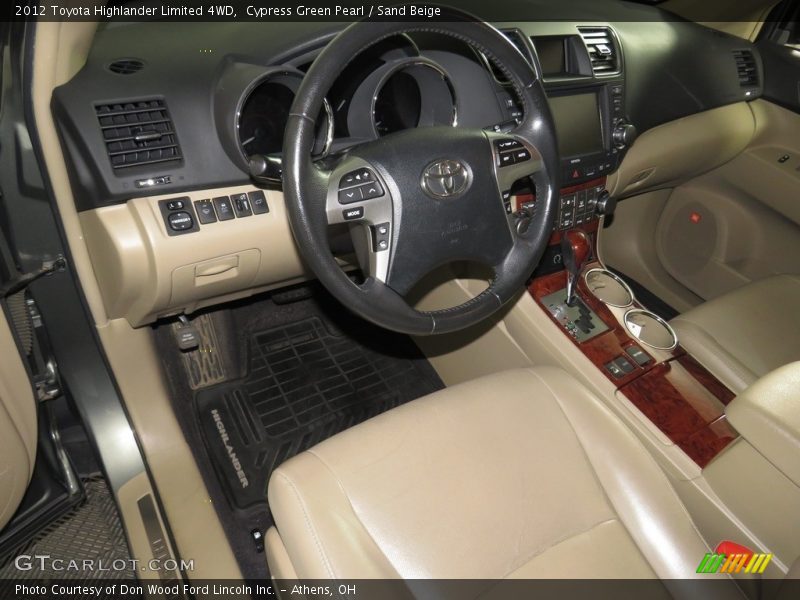 Cypress Green Pearl / Sand Beige 2012 Toyota Highlander Limited 4WD