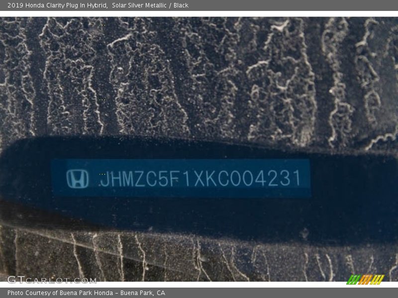 Solar Silver Metallic / Black 2019 Honda Clarity Plug In Hybrid