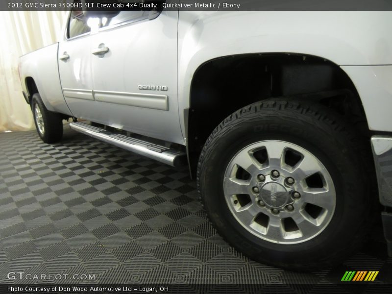 Quicksilver Metallic / Ebony 2012 GMC Sierra 3500HD SLT Crew Cab 4x4 Dually