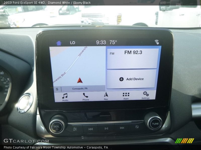 Diamond White / Ebony Black 2019 Ford EcoSport SE 4WD