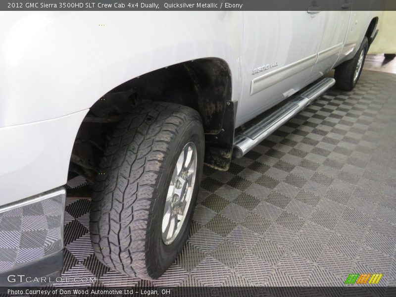 Quicksilver Metallic / Ebony 2012 GMC Sierra 3500HD SLT Crew Cab 4x4 Dually