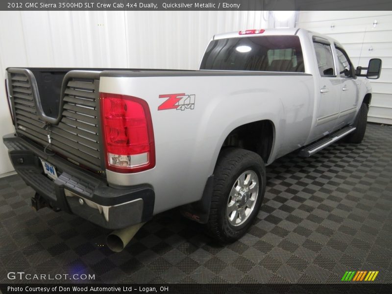 Quicksilver Metallic / Ebony 2012 GMC Sierra 3500HD SLT Crew Cab 4x4 Dually