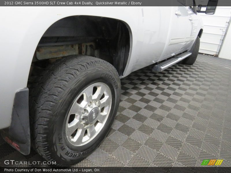 Quicksilver Metallic / Ebony 2012 GMC Sierra 3500HD SLT Crew Cab 4x4 Dually