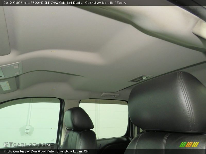 Quicksilver Metallic / Ebony 2012 GMC Sierra 3500HD SLT Crew Cab 4x4 Dually