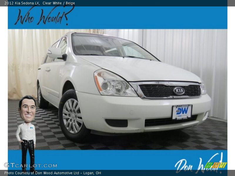 Clear White / Beige 2012 Kia Sedona LX