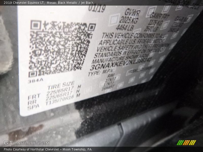 Mosaic Black Metallic / Jet Black 2019 Chevrolet Equinox LT