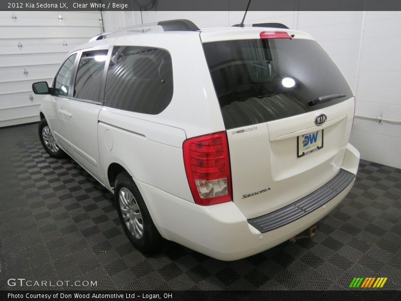 Clear White / Beige 2012 Kia Sedona LX