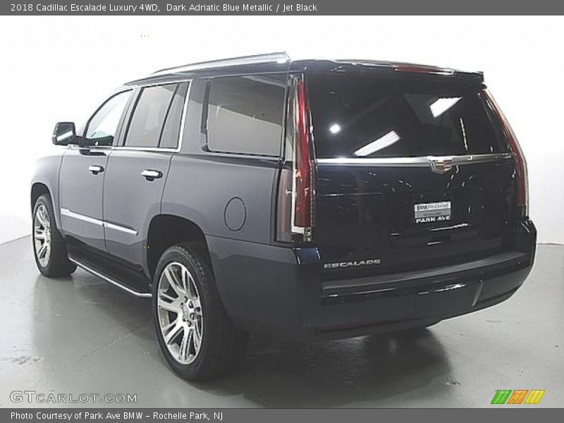 Dark Adriatic Blue Metallic / Jet Black 2018 Cadillac Escalade Luxury 4WD