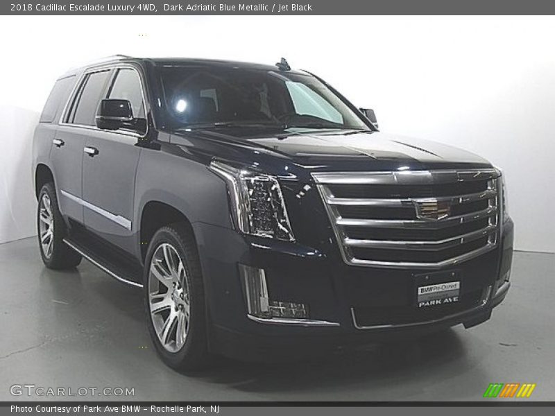 Dark Adriatic Blue Metallic / Jet Black 2018 Cadillac Escalade Luxury 4WD