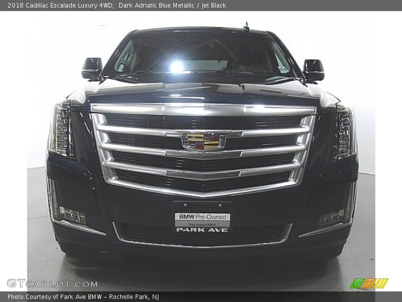 Dark Adriatic Blue Metallic / Jet Black 2018 Cadillac Escalade Luxury 4WD