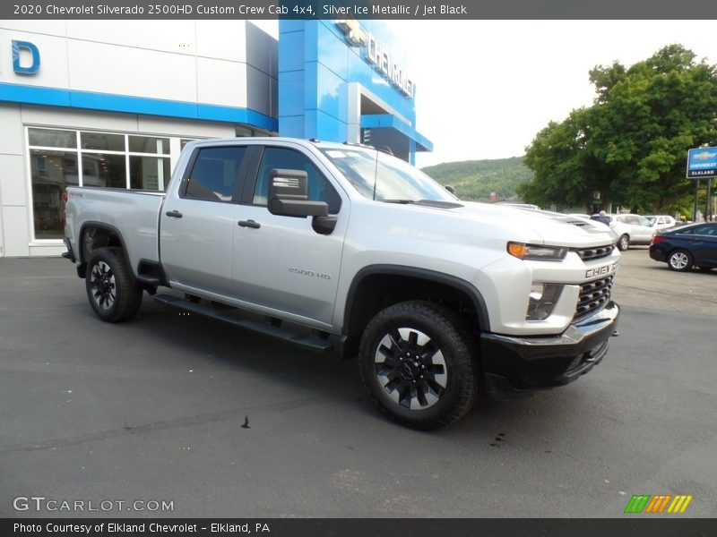 Silver Ice Metallic / Jet Black 2020 Chevrolet Silverado 2500HD Custom Crew Cab 4x4