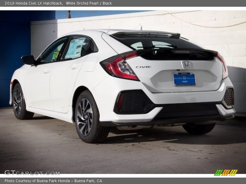 White Orchid Pearl / Black 2019 Honda Civic LX Hatchback