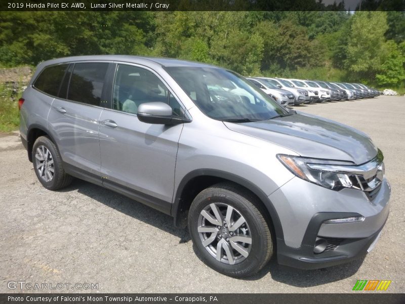 Lunar Silver Metallic / Gray 2019 Honda Pilot EX AWD