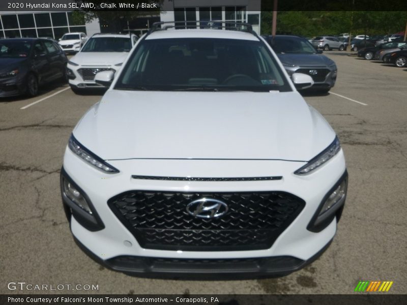 Chalk White / Black 2020 Hyundai Kona SEL AWD