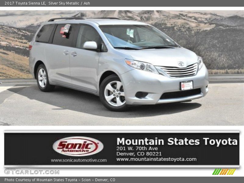 Silver Sky Metallic / Ash 2017 Toyota Sienna LE