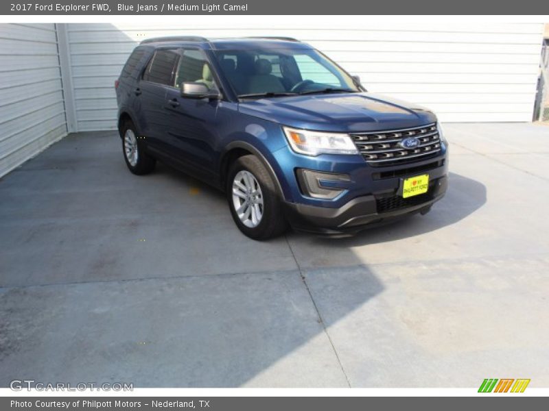 Blue Jeans / Medium Light Camel 2017 Ford Explorer FWD