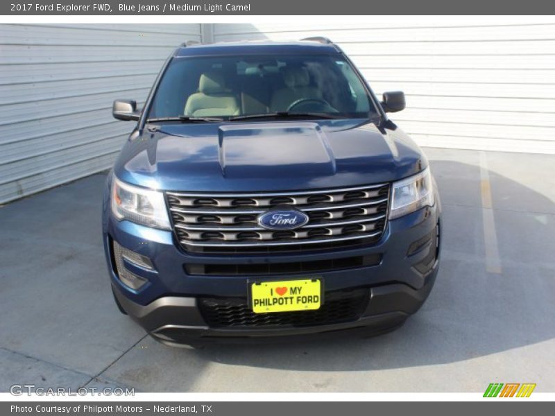 Blue Jeans / Medium Light Camel 2017 Ford Explorer FWD