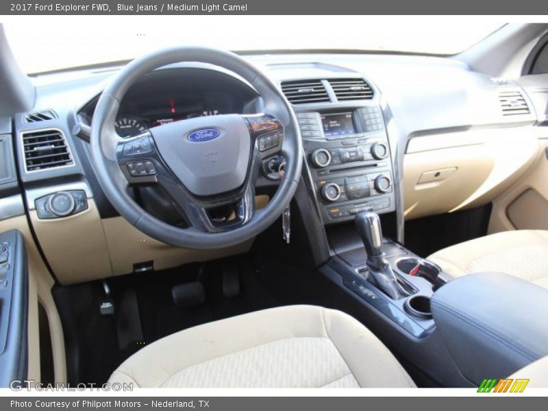 Blue Jeans / Medium Light Camel 2017 Ford Explorer FWD