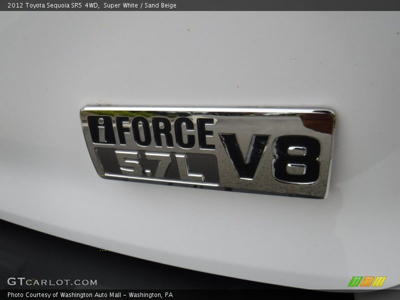 Super White / Sand Beige 2012 Toyota Sequoia SR5 4WD