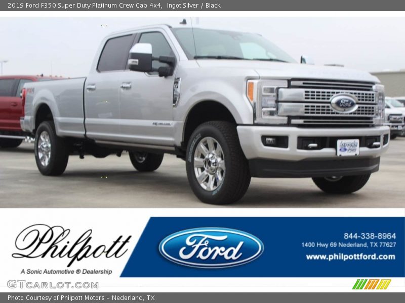 Ingot Silver / Black 2019 Ford F350 Super Duty Platinum Crew Cab 4x4