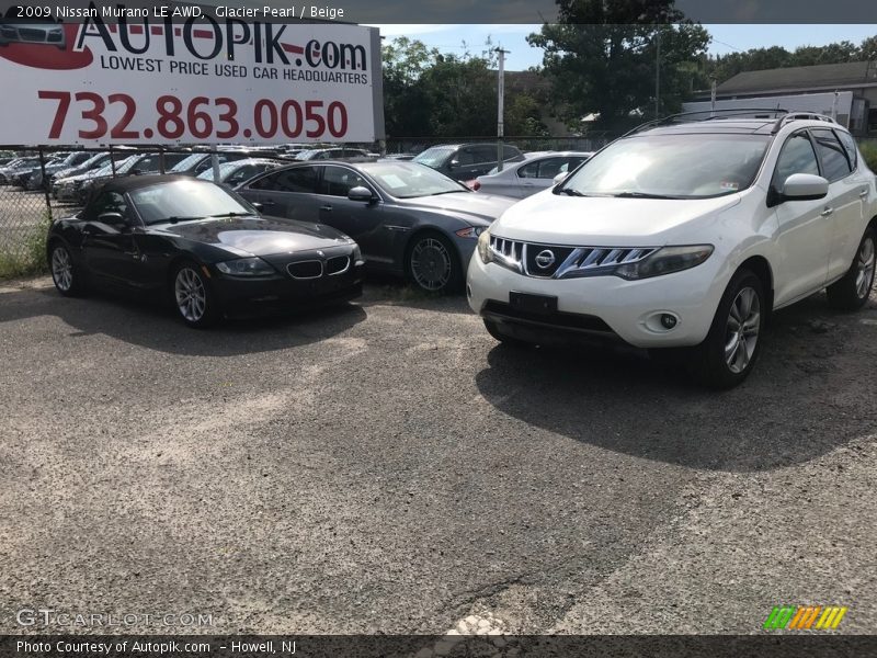 Glacier Pearl / Beige 2009 Nissan Murano LE AWD