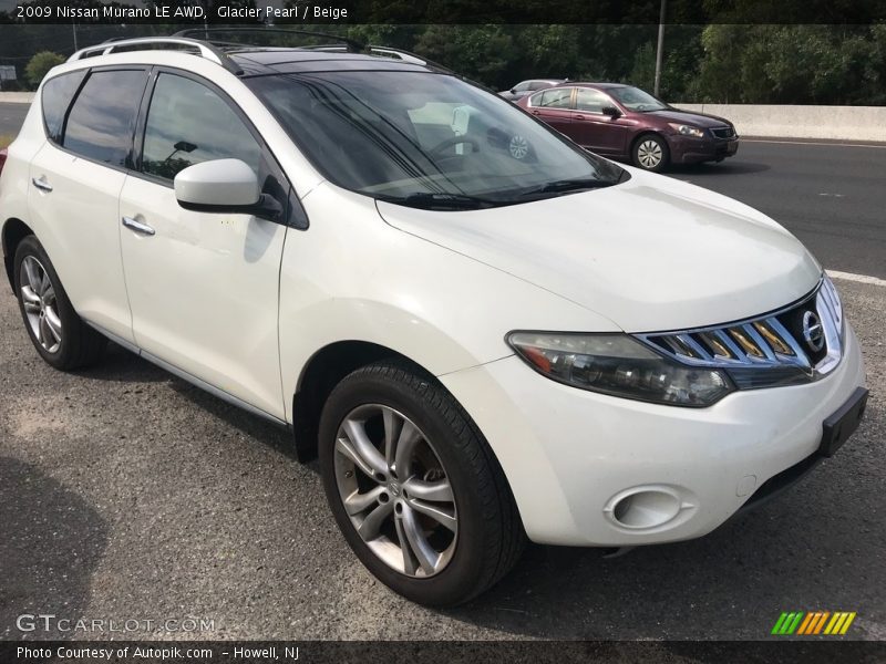 Glacier Pearl / Beige 2009 Nissan Murano LE AWD