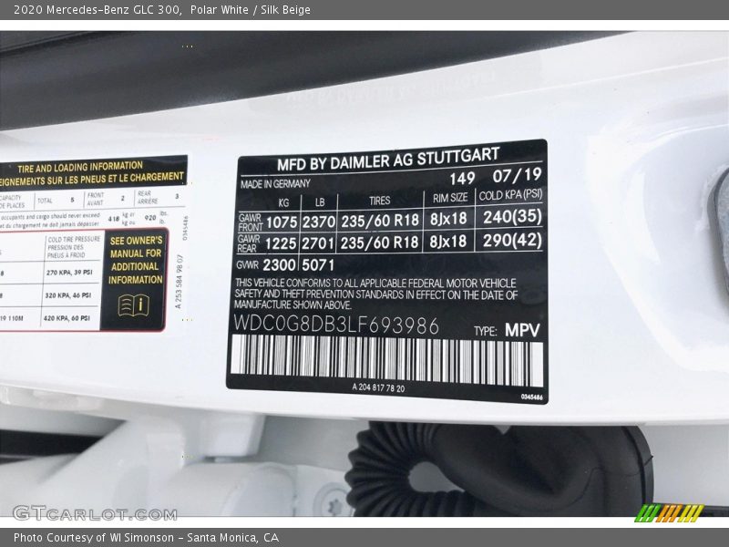 Polar White / Silk Beige 2020 Mercedes-Benz GLC 300