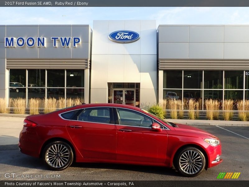 Ruby Red / Ebony 2017 Ford Fusion SE AWD