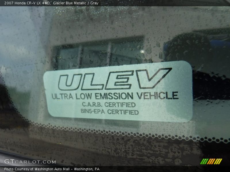 Glacier Blue Metallic / Gray 2007 Honda CR-V LX 4WD