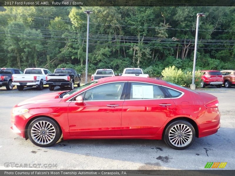 Ruby Red / Ebony 2017 Ford Fusion SE AWD