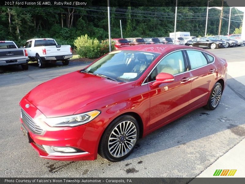 Ruby Red / Ebony 2017 Ford Fusion SE AWD