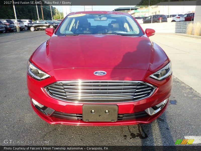 Ruby Red / Ebony 2017 Ford Fusion SE AWD